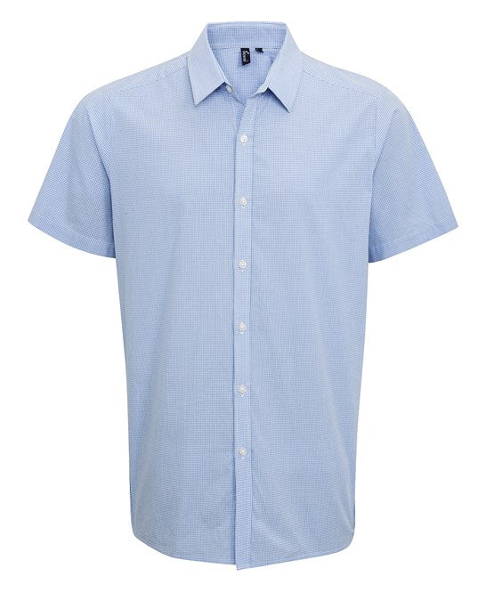 Premier Microcheck (Gingham) Short Sleeve Cotton Shirt