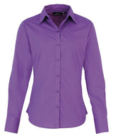 Premier Women's Poplin Long Sleeve Blouse - Rich Violet