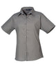 Premier Women's Short Sleeve Poplin Blouse - Dark Grey