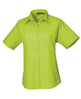 Premier Women's Short Sleeve Poplin Blouse - Lime