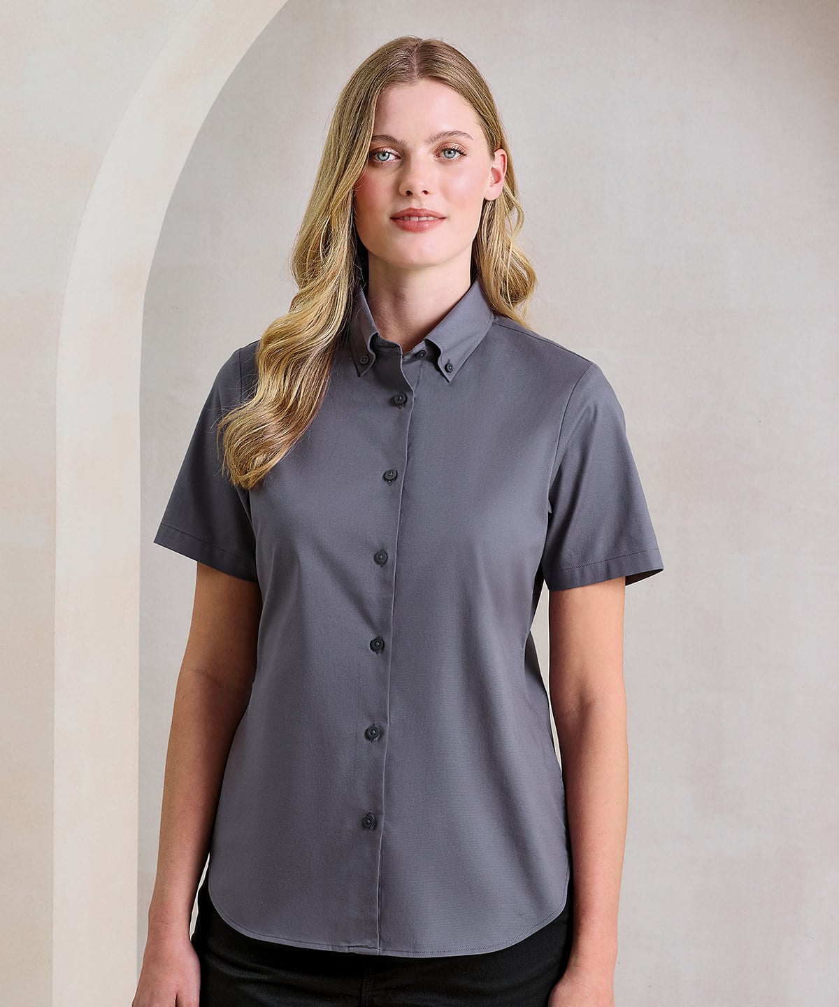 Premier PR386 Women’s ‘supreme’ Oxford Short Sleeve Shirt