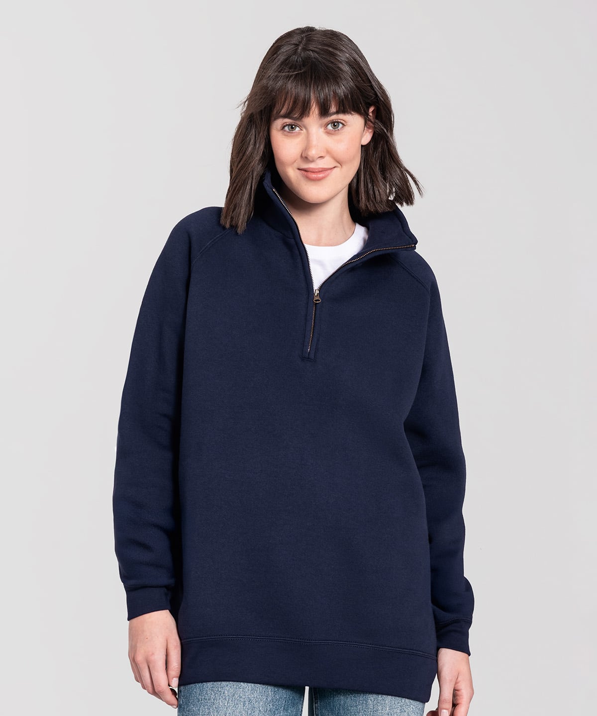 Fruit of the Loom SS444 Iconic Premium Zip-Neck Sweat