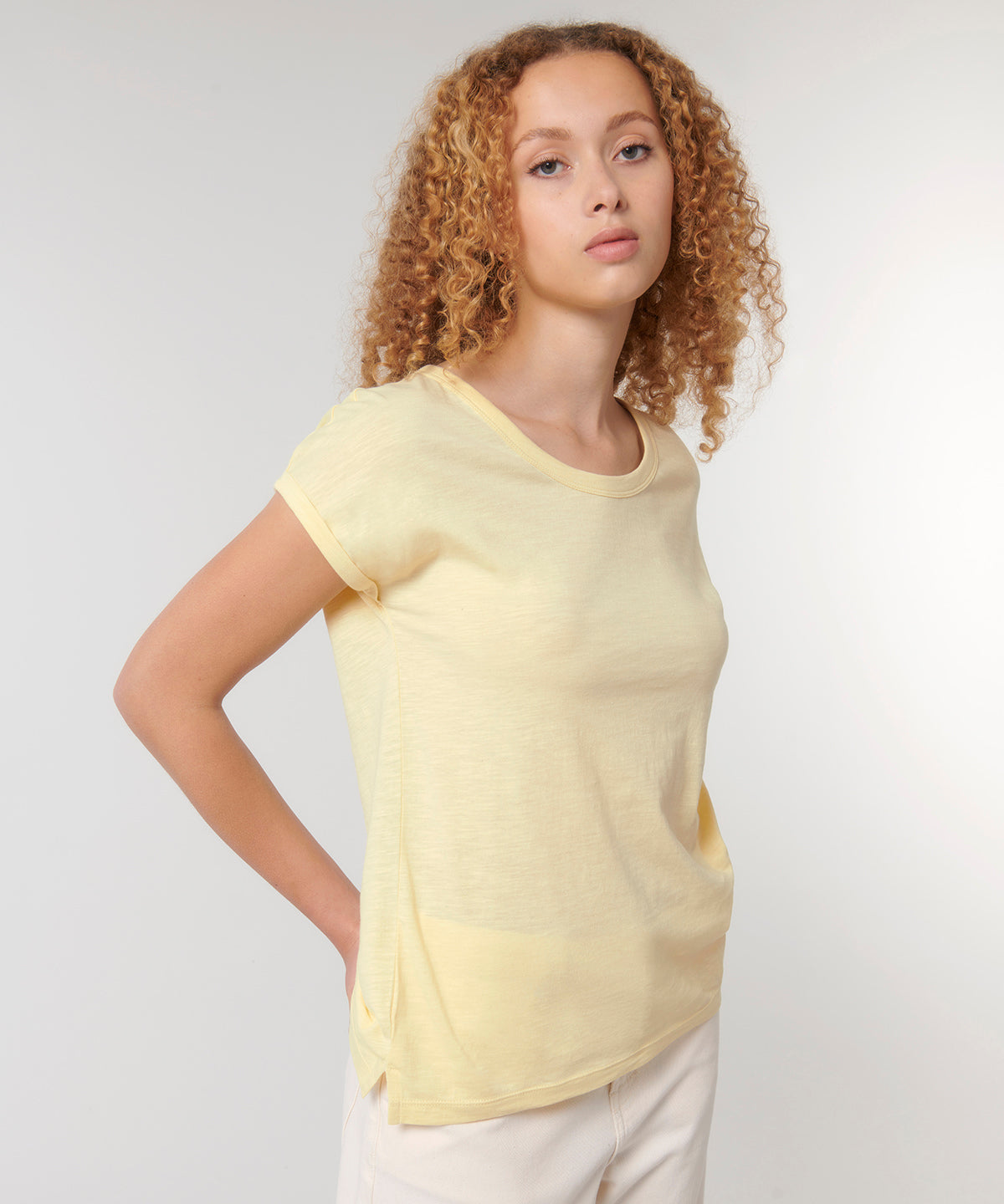 Stanley/Stella Women's Stella Rounders Slub Rolled Sleeve Slub T-Shirt (Sttw112)