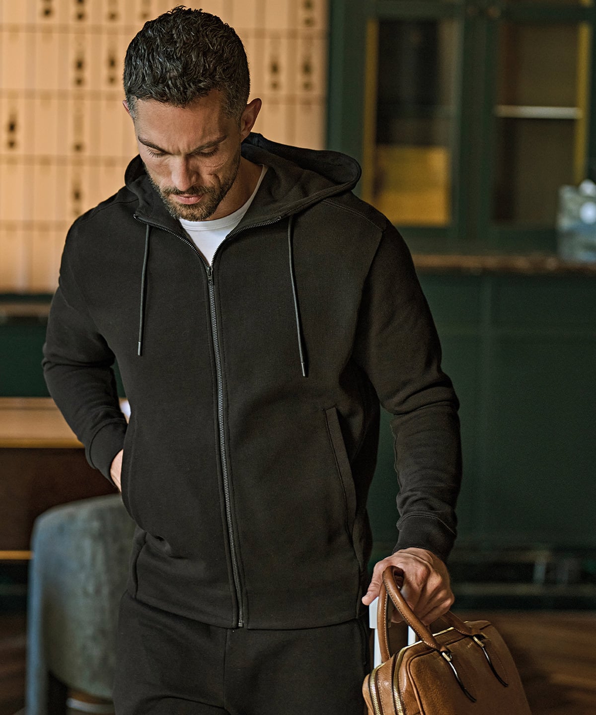 Tee Jays TJ059 Ribbed Interlock Hooded Full-Zip (5508)