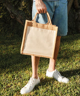 Westford Mill Cotton Pocket Jute Midi Tote