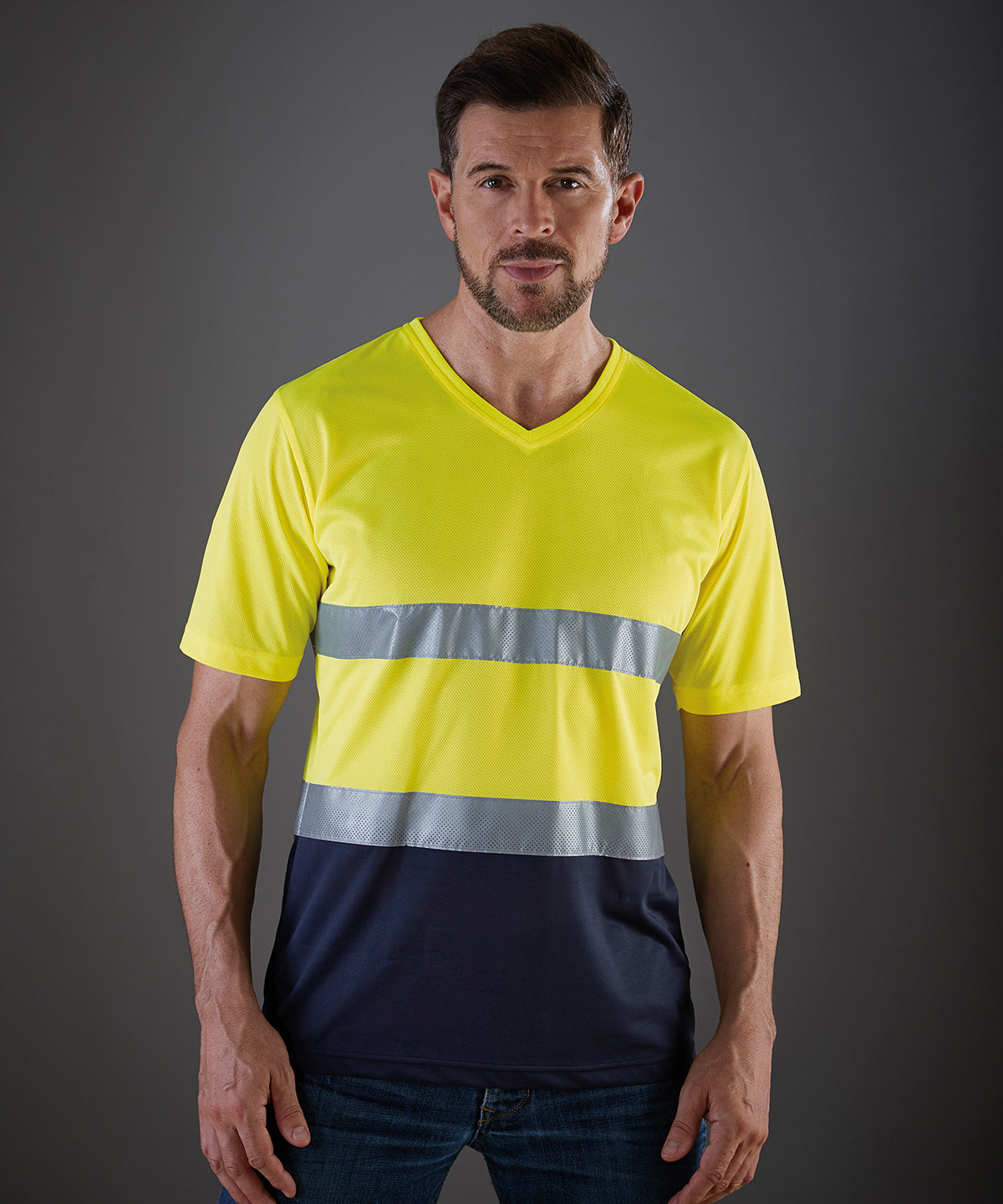 Yoko Hi-Vis Top Cool Super Light V-Neck T-Shirt