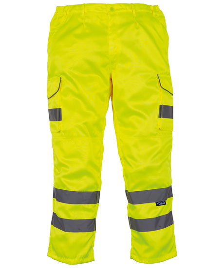 Yoko Hi-Vis Polycotton Cargo Trousers With Kneepad Pockets