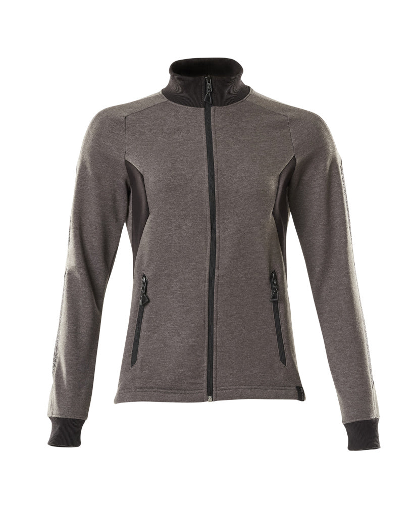 Mascot Accelerate Ladies Fit Zippered Sweatshirt #colour_dark-anthracite-black