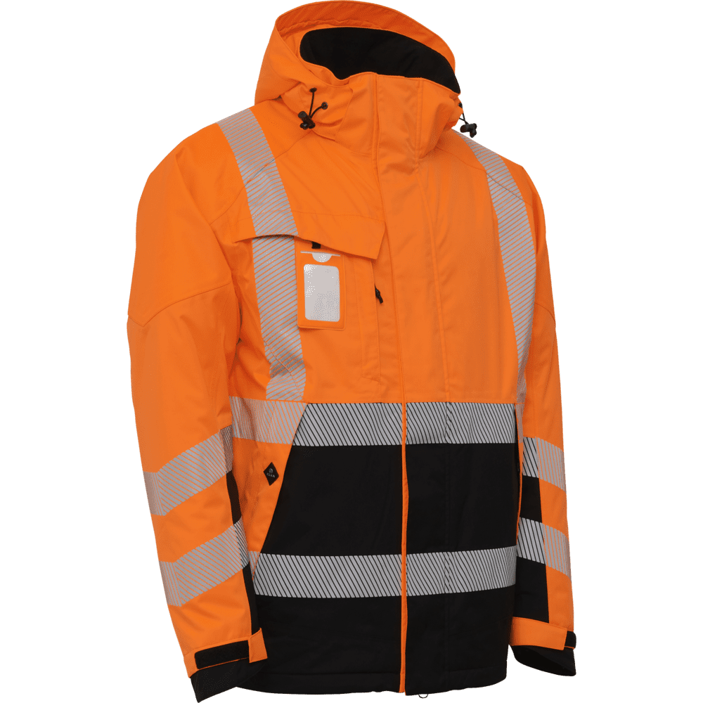 ELKA Visible Xtreme Stretch Winter Jacket 186100R #colour_hi-vis-orange-black