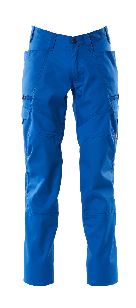 Mascot Accelerate Thigh Pocket Trousers with Stretch Zones - Azure Blue #colour_azure-blue