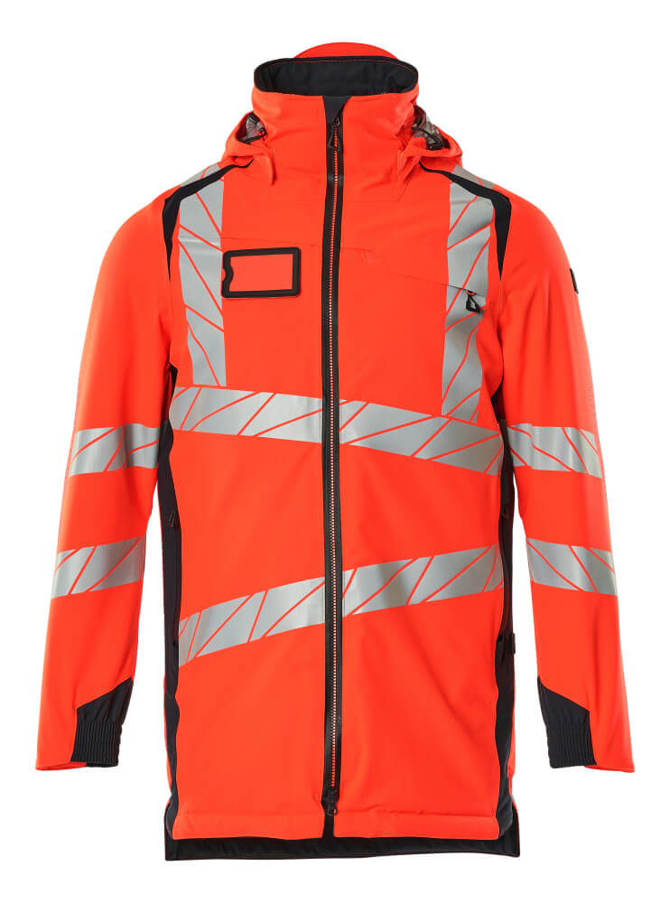 Mascot Accelerate Safe Lightweight Parka with CLIMascot #colour_hi-vis-red-dark-navy