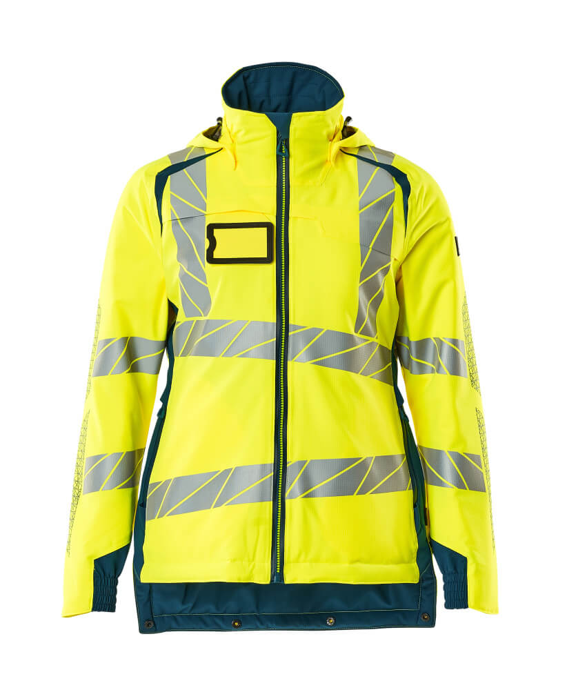 Mascot Accelerate Safe Winter Jacket for Ladies with CLIMascot #colour_hi-vis-yellow-dark-petroleum