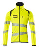 Mascot Accelerate Safe Microfleece jacket with Zip #colour_hi-vis-yellow-dark-navy