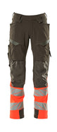 Mascot Accelerate Safe Trousers with Kneepad Pockets - Dark Anthracite/Hi-Vis Red #colour_dark-anthracite-hi-vis-red