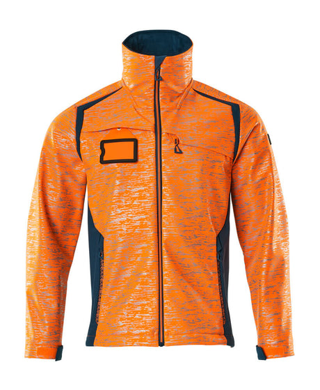 Mascot Accelerate Safe Softshell Jacket with Reflectors #colour_hi-vis-orange-dark-petroleum