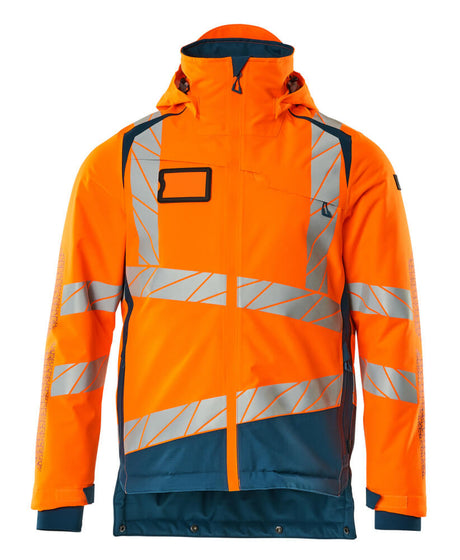 Mascot Accelerate Safe Winter Jacket with CLIMascot #colour_hi-vis-orange-dark-petroleum