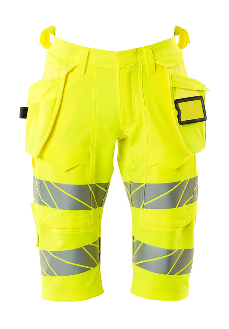 Mascot Accelerate Safe Stretch Shorts with Holster Pockets #colour_hi-vis-yellow