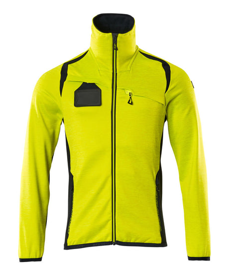 Mascot Accelerate Safe Microfleece Jacket with Half Zip #colour_hi-vis-yellow-dark-navy