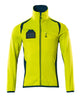 Mascot Accelerate Safe Microfleece Jacket with Half Zip #colour_hi-vis-yellow-dark-petroleum