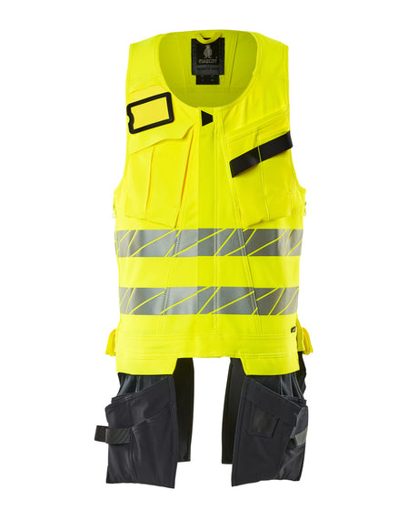 Mascot Accelerate Safe Ultimate Stretch Tool Vest #colour-hi-vis-yellow-dark-navy