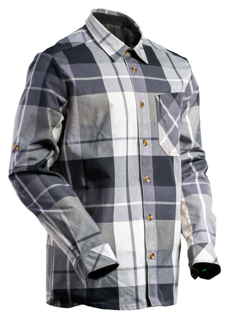 Mascot Customized Checked Flannel Shirt #colour_stone-grey-checked