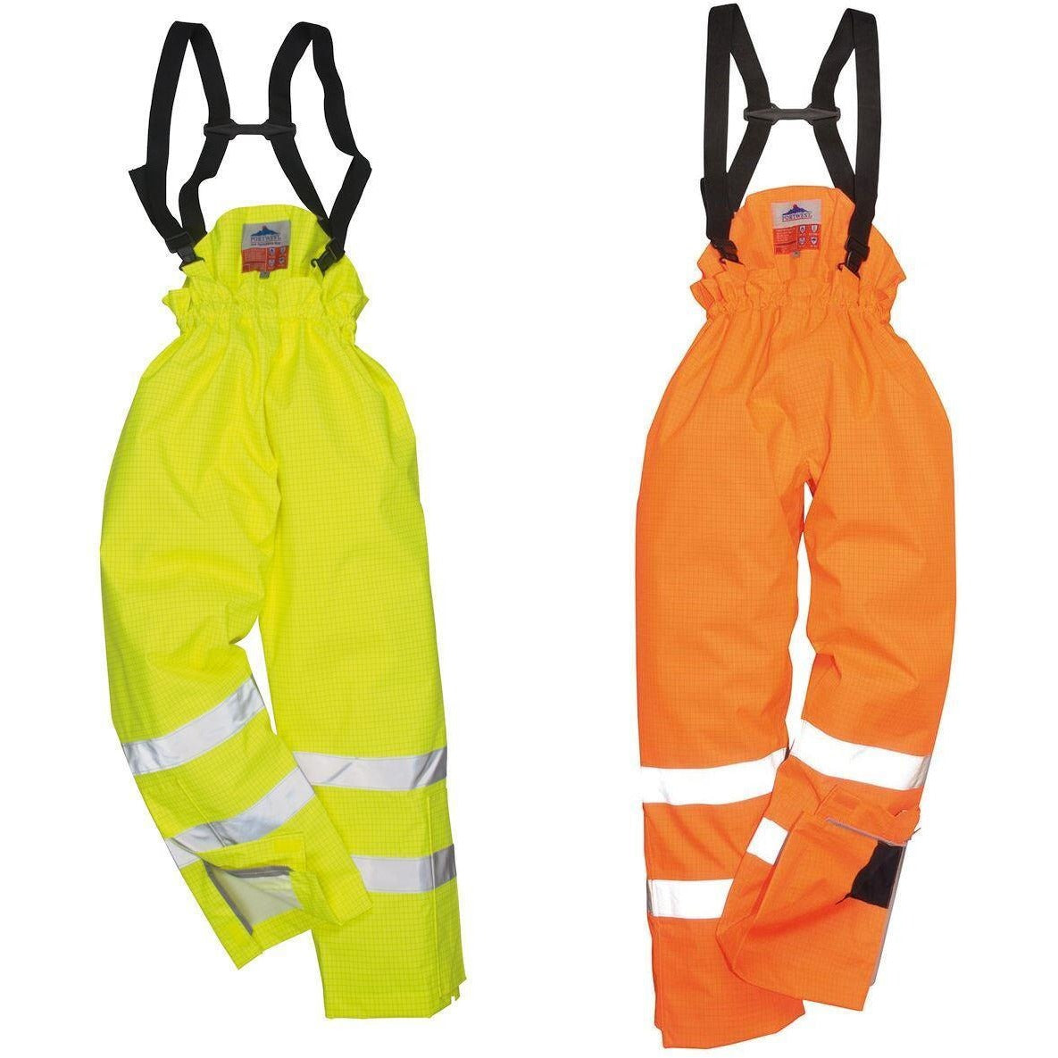 Portwest Bizflame Rain Lined- Hi-Vis Antistatic FR Trouser