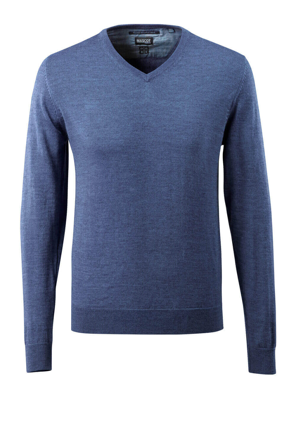 Mascot Frontline Merino Wool Knitted V-Neck Jumper #colour_blue-flecked