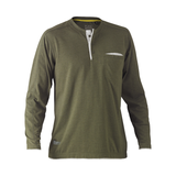 Bisley Flex & Move Long Sleeve Cotton Henley T-Shirt