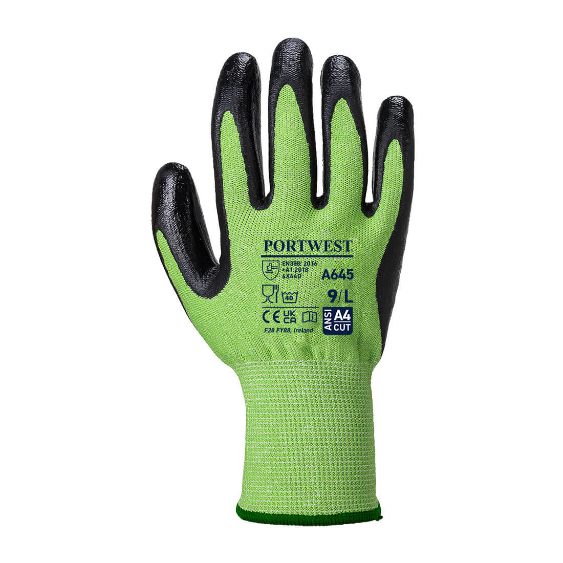 Portwest Green Cut Glove - Nitrile Foam