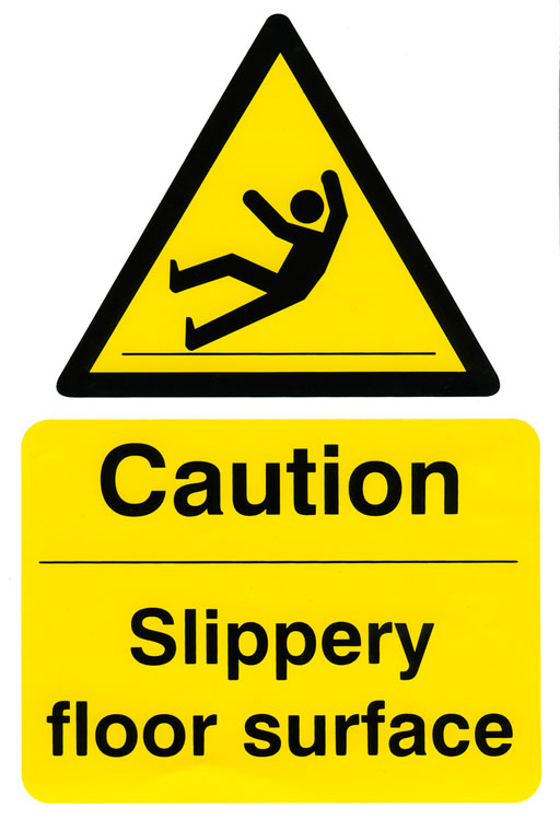 Bsafe Caution Slippery Floor Surface Sign White/Yellow