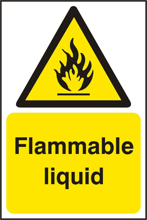 Bsafe Flammable Liquid Sign White/Yellow