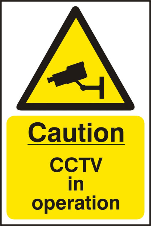 Bsafe Caution CCTV In Operation Sign White/Yellow