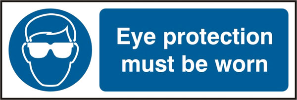 Bsafe Eye Protection Must Be Worn Sign White/Blue