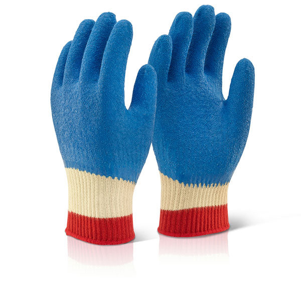 Beeswift Reinforced Latex Gloves Full Cuff Blue