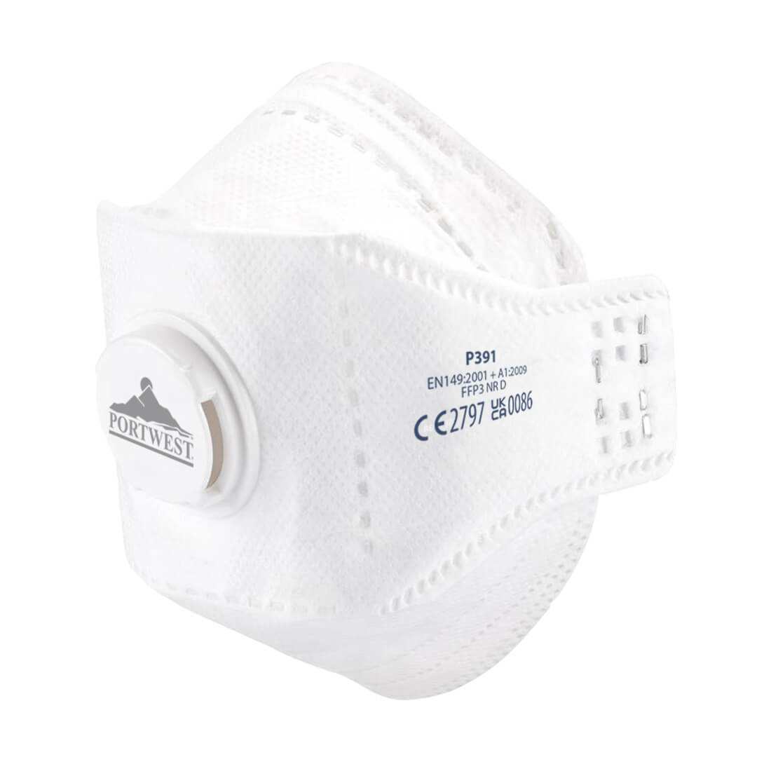 Portwest EAGLE FFP3 Valved Dolomite Fold Flat Respirator (Pack of 10)