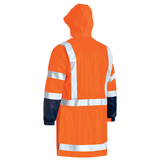 Bisley Taped Hi-Vis Stretch PU Rain Coat with Concealed Hood