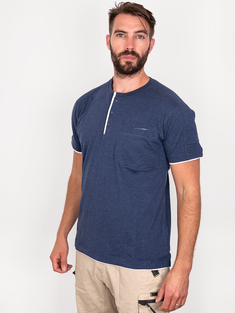 Bisley Flex & Move Cotton Henley T-Shirt