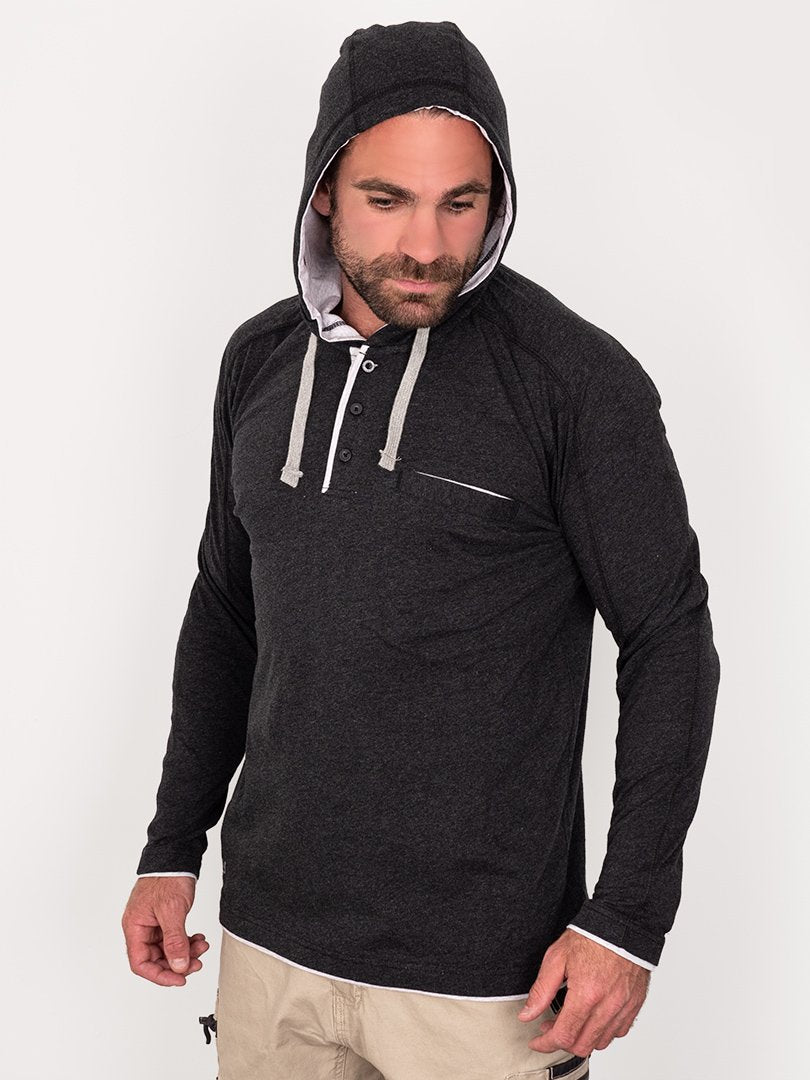 Bisley Flex & Move Cotton Hooded Long Sleeve T-Shirt