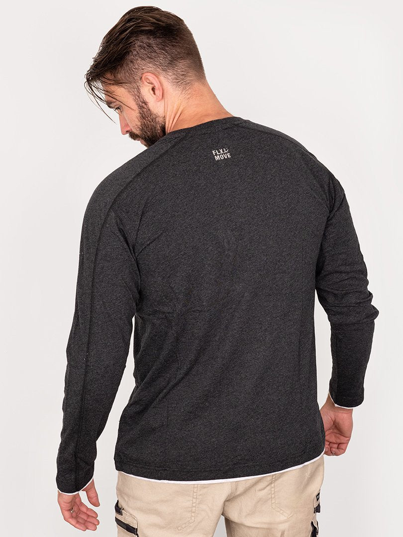 Bisley Flex & Move Long Sleeve Cotton Henley T-Shirt