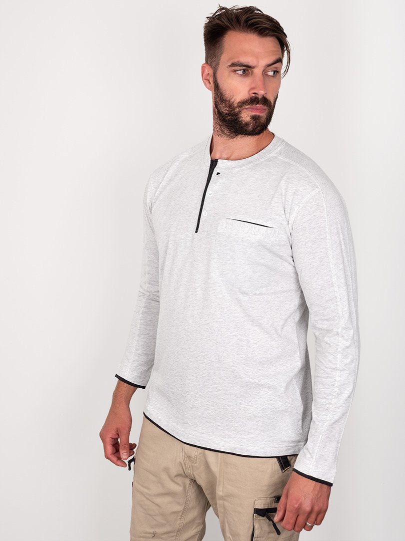 Bisley Flex & Move Long Sleeve Cotton Henley T-Shirt