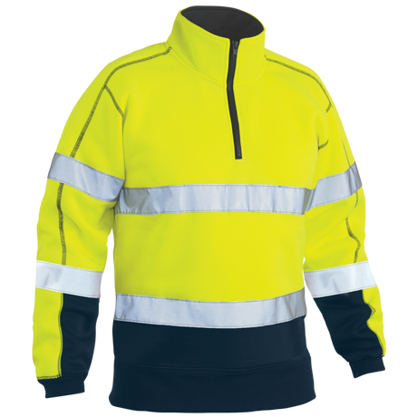 Bisley Taped Hi-Vis Fleece 1/4 Zip Pullover Jumper