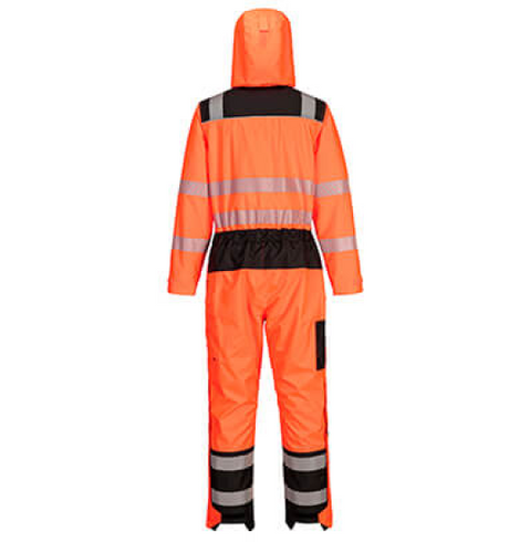 Portwest PW3 Hi-Vis Rain Coverall #colour_orange-black