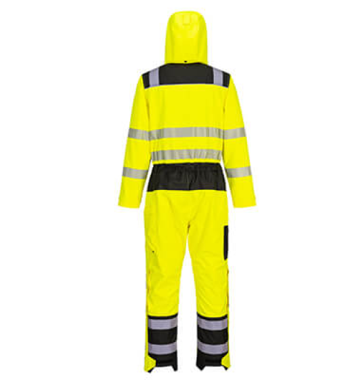 Portwest PW3 Hi-Vis Rain Coverall #colour_yellow-black