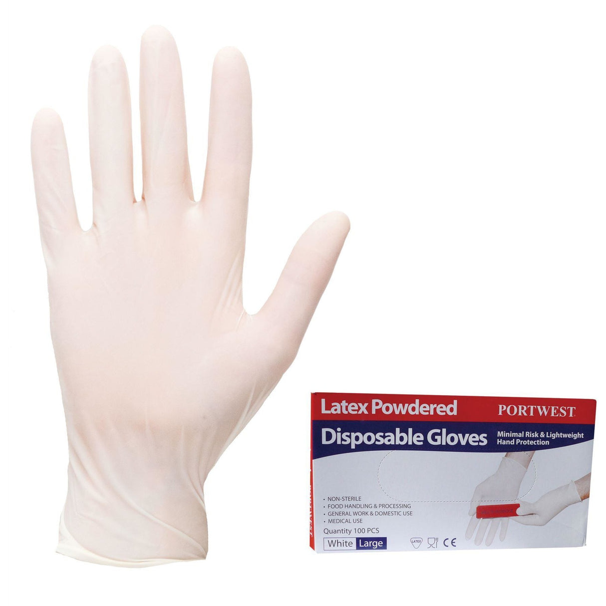 Portwest Powdered Latex Disposable Glove