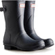 Hunter Original Women's Short Back Adjustable Wellington Boots #colour_navy