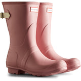 Hunter Original Women's Short Back Adjustable Wellington Boots #colour_purple